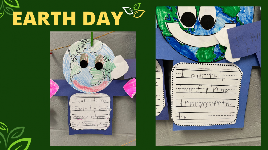 Earth Day collage of student artwork